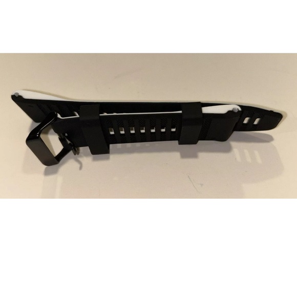 Watch Band 25mm Black w White Rubber Replacement For Nixon 51-30 Strap Garmin - Picture 11 of 12